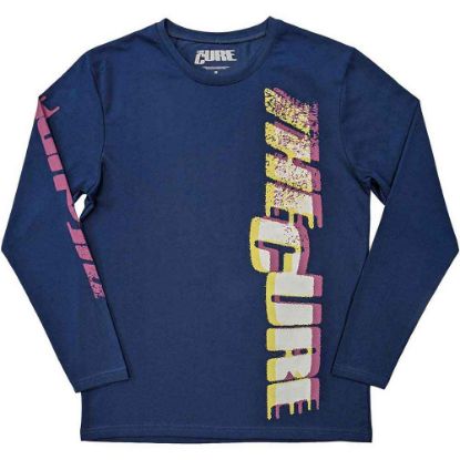 Picture of The Cure Unisex Long Sleeve T-Shirt: Glitched Logo Sleeve Print