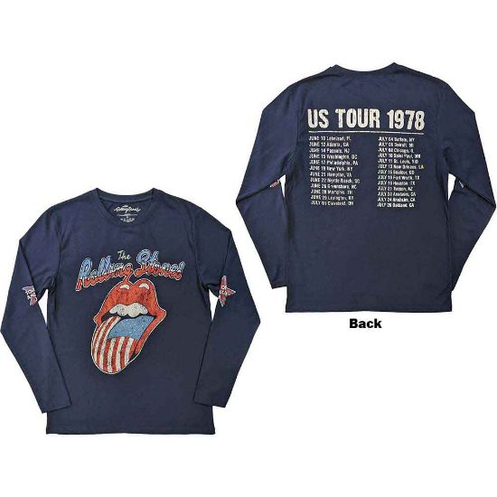 Picture of The Rolling Stones Unisex Long Sleeve T-Shirt: US Tour '78 Back & Sleeve Print