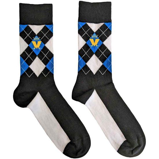 Picture of Madness Unisex Ankle Socks: Crown & M Blue Diamond (UK Size 7 - 11)