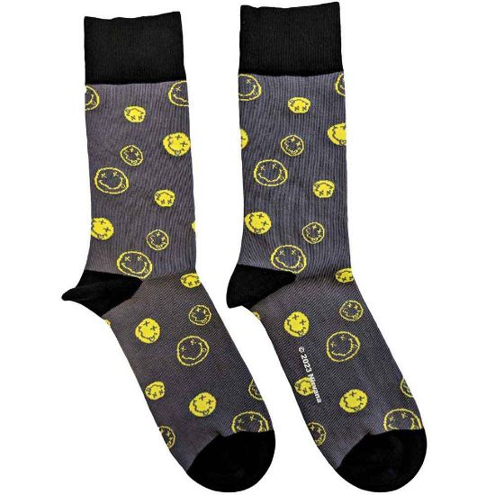 Picture of Nirvana Unisex Ankle Socks: Mixed Happy Faces (UK Size 7 - 11)