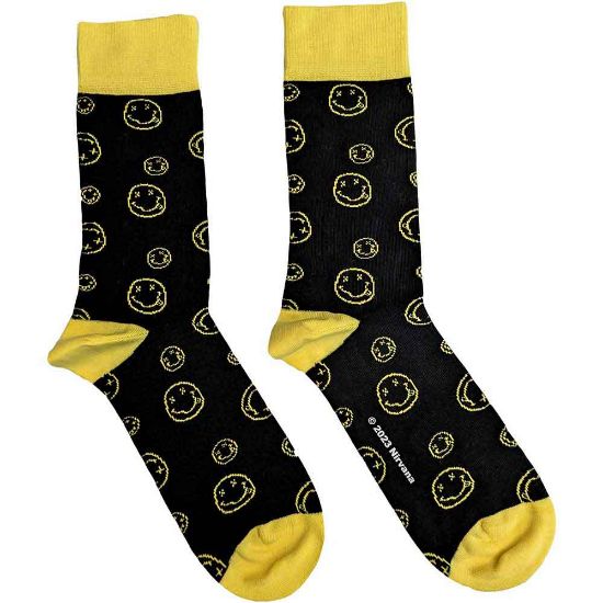 Picture of Nirvana Unisex Ankle Socks: Outline Happy Faces (UK Size 7 - 11)