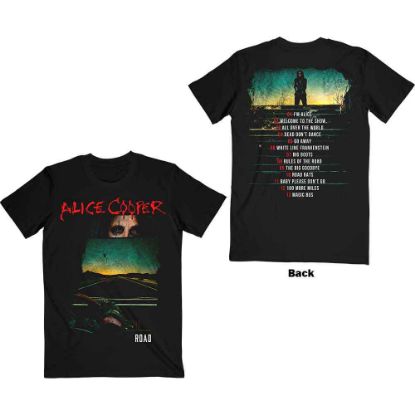 Picture of Alice Cooper Unisex T-Shirt: Road Cover Tracklist Back Print 