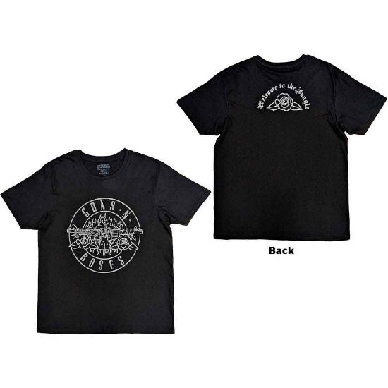 Picture of Guns N' Roses Unisex T-Shirt: Classic Bullet Mono Back Print