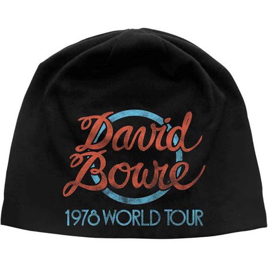 Picture of David Bowie Unisex Beanie Hat: World Tour Logo JD Print