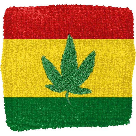 Picture of Generic Embroidered Wristband: Rasta Leaf