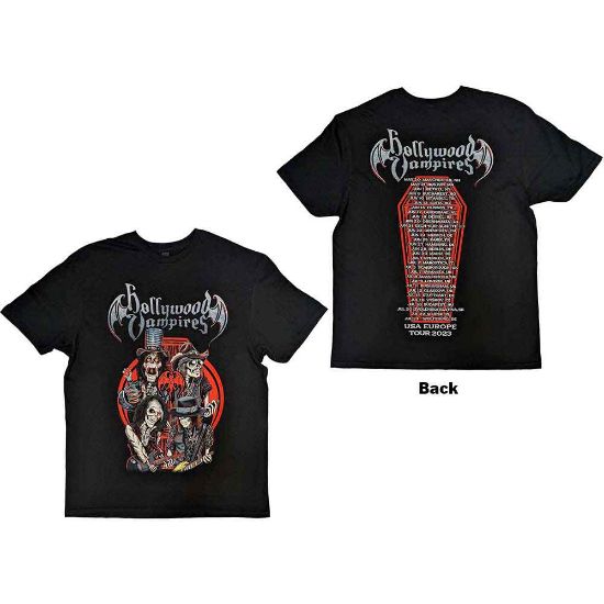 Picture of Hollywood Vampires Unisex T-Shirt: Caricatures Back Print