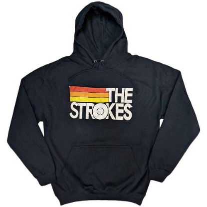 Picture of The Strokes Unisex Pullover Hoodie: Logo & Stripes (Medium)