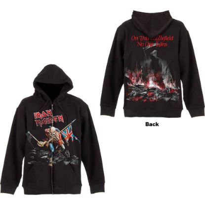 Picture of Iron Maiden Unisex Zipped Hoodie: Scuffed Trooper Back Print