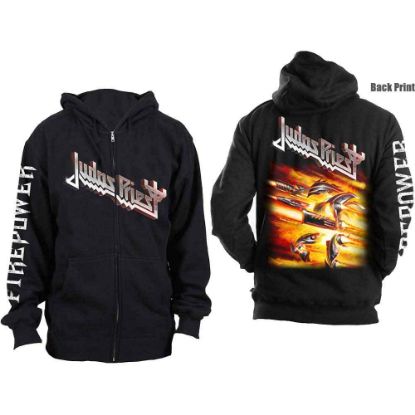 Picture of Judas Priest Unisex Zipped Hoodie: Firepower Back Print