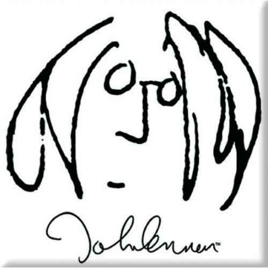 Picture of John Lennon Fridge Magnet: Self Portrait Black On White