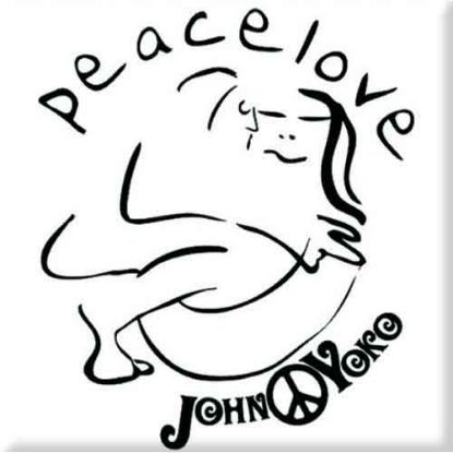 Picture of John Lennon Fridge Magnet: Cuddle Black On White