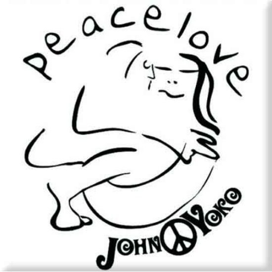 Picture of John Lennon Fridge Magnet: Cuddle Black On White