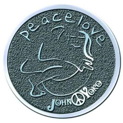 Picture of John Lennon Pin Badge: Peace & Love HiChrome