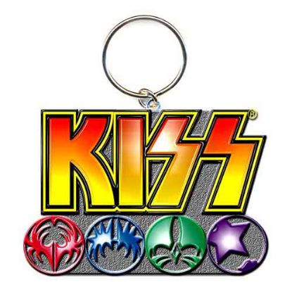 Picture of KISS Keychain: Logo & Icons (Enamel In-fill)