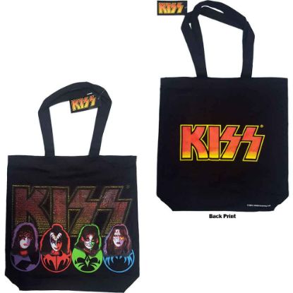 Picture of KISS Cotton Tote Bag: Faces & Logo (Back Print)