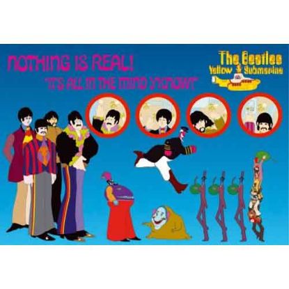 Picture of The Beatles Postcard: Nothing is Real Characters (Standard)