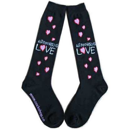 Picture of The Beatles Ladies Knee High Socks: All You Need Is Love (UK Size 4 - 7)