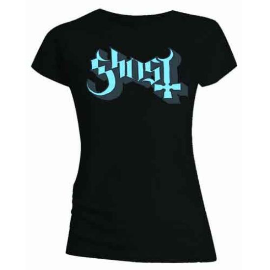Picture of Ghost Ladies T-Shirt: Blue/Grey Keyline Logo Skinny Fit