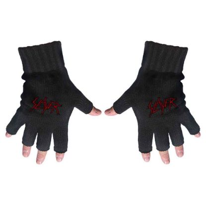 Picture of Slayer Unisex Fingerless Gloves: Scratched Logo