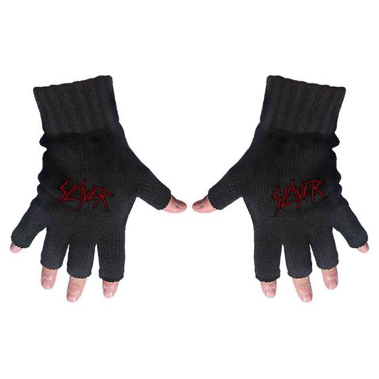 Picture of Slayer Unisex Fingerless Gloves: Scratched Logo