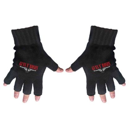 Picture of Guns N' Roses Unisex Fingerless Gloves: Logo & Pistols