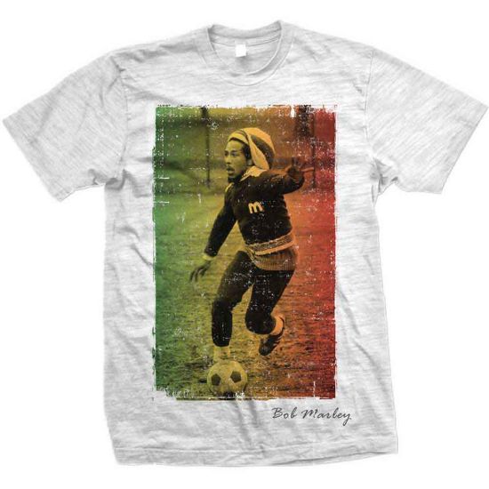 Picture of Bob Marley Unisex T-Shirt: Rasta Football (X-Large)