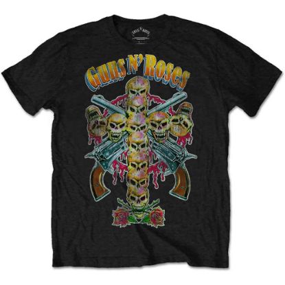 Picture of Guns N' Roses Unisex T-Shirt: Skull Cross 80s