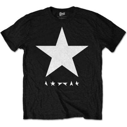 Picture of David Bowie Unisex T-Shirt: Blackstar (White Star on Black) (Large)