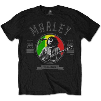 Picture of Bob Marley Unisex T-Shirt: Rebel Music Seal