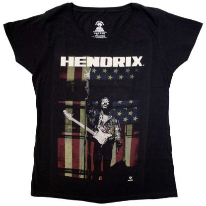 Picture of Jimi Hendrix Ladies T-Shirt: Peace Flag