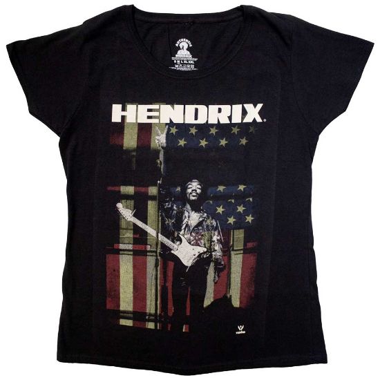 Picture of Jimi Hendrix Ladies T-Shirt: Peace Flag