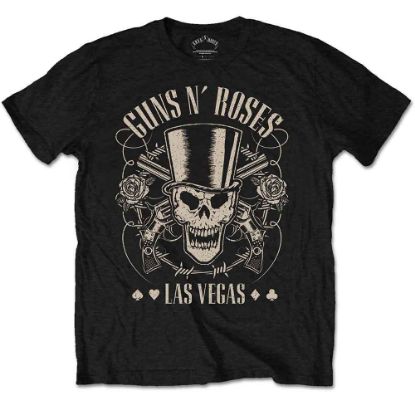 Picture of Guns N' Roses Unisex T-Shirt: Top Hat, Skull & Pistols Las Vegas