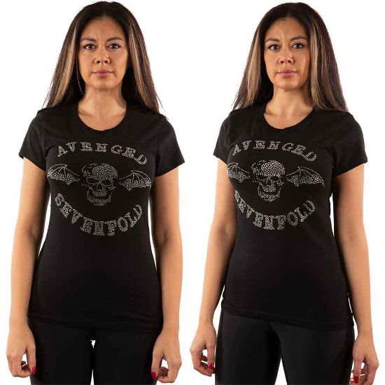 Picture of Avenged Sevenfold Ladies T-Shirt: Death Bat Embellished