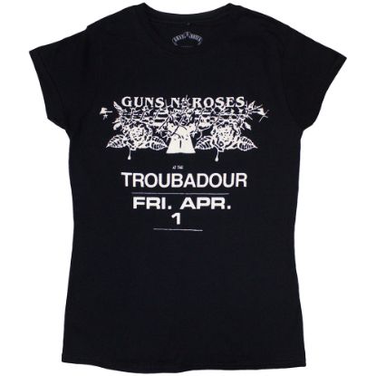 Picture of Guns N' Roses Ladies T-Shirt: Troubadour Flyer