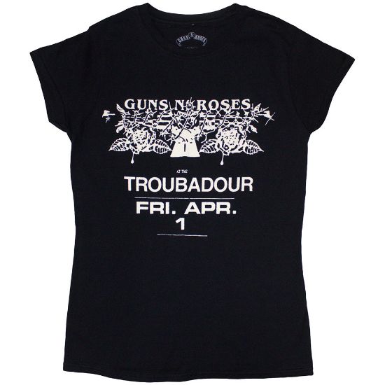 Picture of Guns N' Roses Ladies T-Shirt: Troubadour Flyer