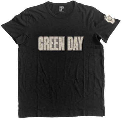 Picture of Green Day Unisex T-Shirt: Logo & Grenade Applique