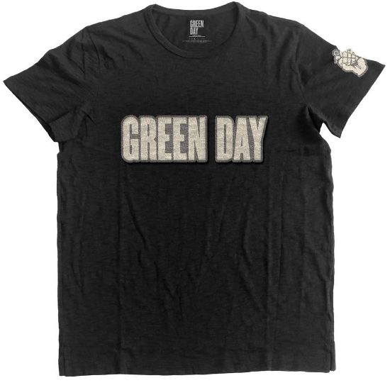 Picture of Green Day Unisex T-Shirt: Logo & Grenade Applique