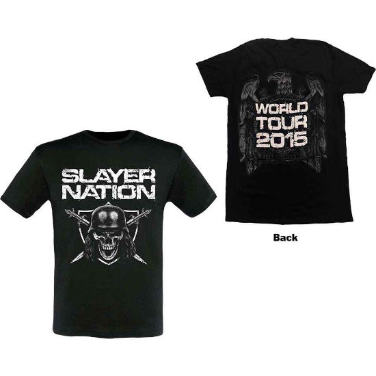 Picture of Slayer Unisex T-Shirt: Slayer Nation 2015 Dates Ex-Tour Back Print
