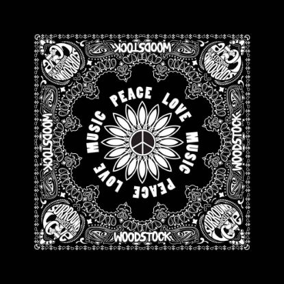 Picture of Woodstock Unisex Bandana: Peace, Love & Music