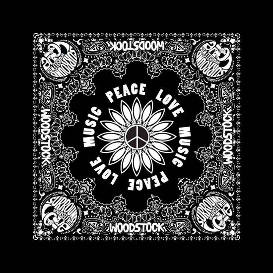 Picture of Woodstock Unisex Bandana: Peace, Love & Music