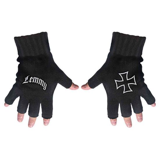 Picture of Lemmy Unisex Fingerless Gloves: Logo & Iron Cross