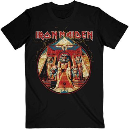 Picture of Iron Maiden Unisex T-Shirt: Powerslave Lightning Circle