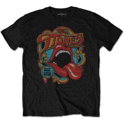 Picture of The Rolling Stones Unisex T-Shirt: Retro 70s Vibe Soft Hand Inks