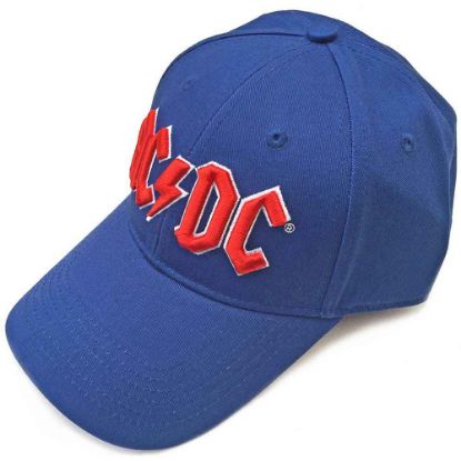 Picture of AC/DC Unisex Baseball Cap: Red Logo (Mid Blue)