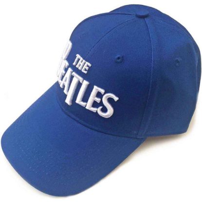 Picture of The Beatles Unisex Baseball Cap: White Drop T Logo (Mid Blue)