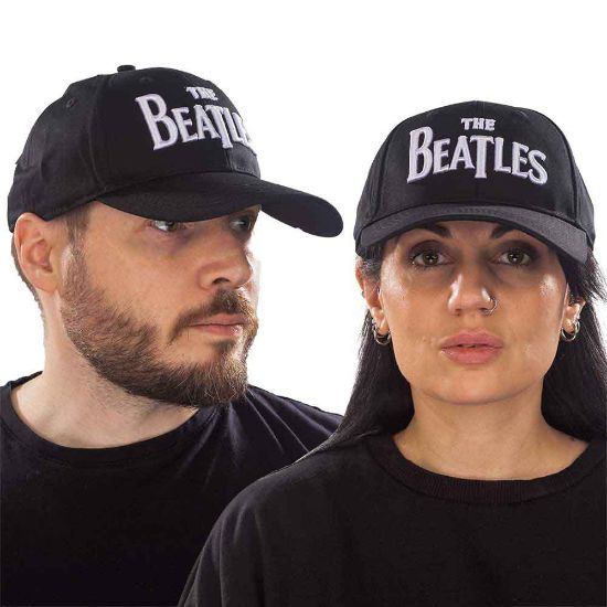 Picture of The Beatles Unisex Baseball Cap: White Drop T Logo