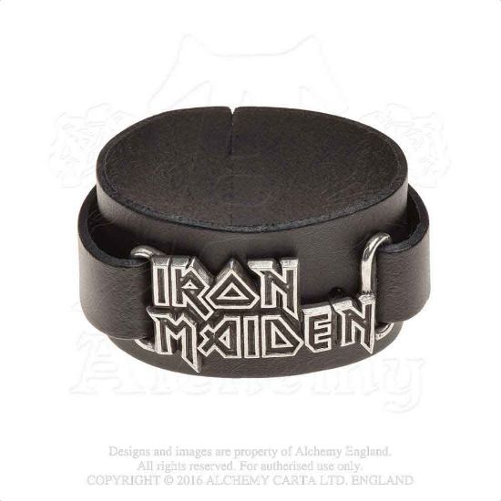 Picture of Iron Maiden Leather Wrist Strap: Logo