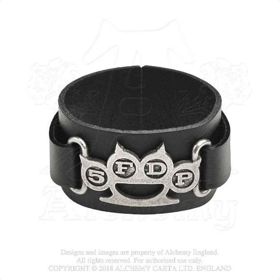 Picture of Five Finger Death Punch Leather Wrist Strap: Knuckle Duster