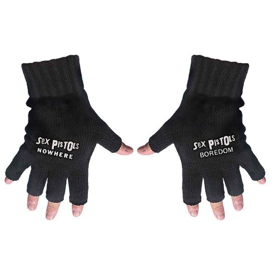 Picture of The Sex Pistols Unisex Fingerless Gloves: Nowhere & Boredom