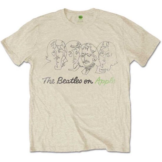 Picture of The Beatles Unisex T-Shirt: Outline Faces on Apple